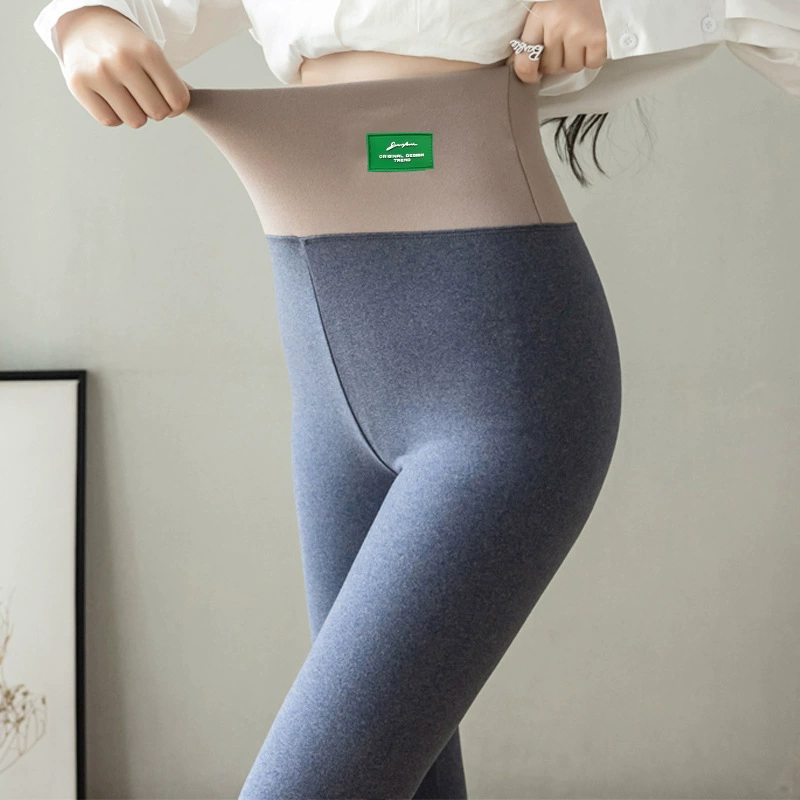 Леггинсы с высокой талией Женская верхняя одежда больших размеров на осень и зиму Теплые узкие брюки Эластичные бархатные брюки-карандаш Черные брюки с высокой талией