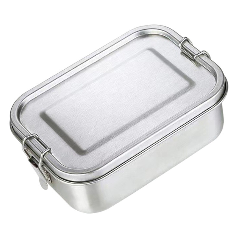 Fiambrera de acero inoxidable 304 al por mayor transfronteriza, caja de almuerzo de horno microondas, caja de almuerzo con hebilla, caja de almuerzo al aire libre de cantina