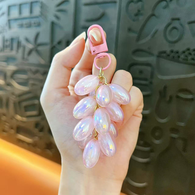 创意幻彩水晶葡萄钥匙扣精致可爱水果提子挂件包包配饰小礼品批发|undefined