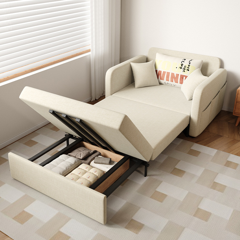 Integrated Dual-Purpose Small Apartment Modern Living Room Children's Study Storage Retractable Folding Storage Sofa Bed