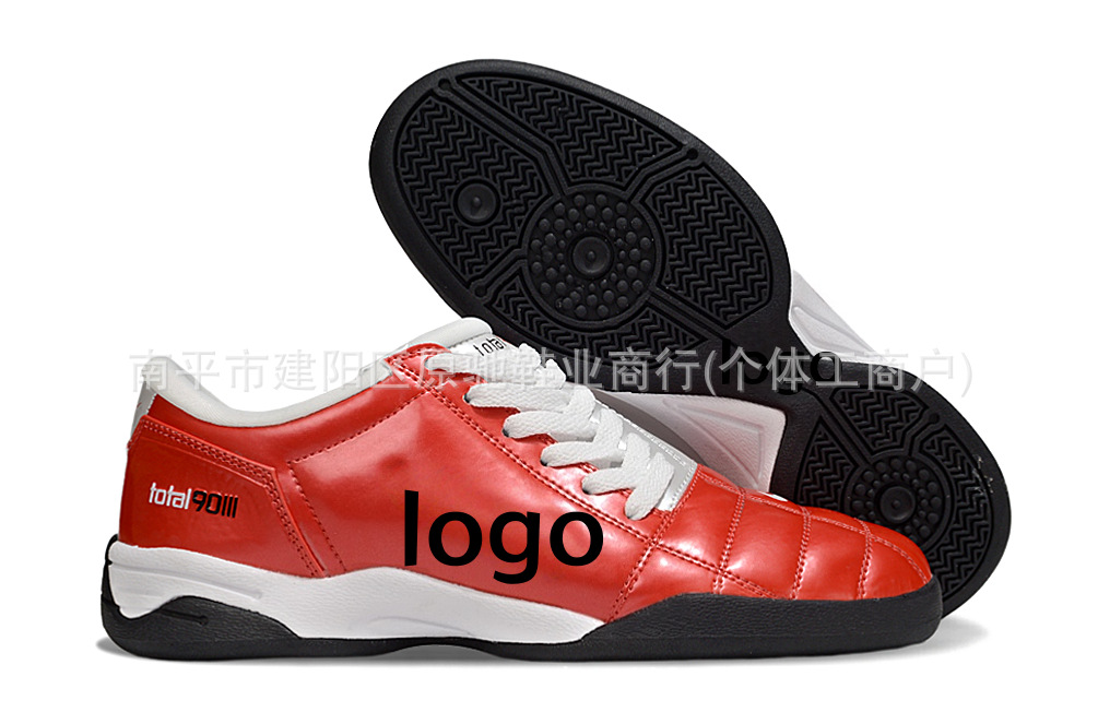 Fábrica de Putian al por mayor T90 serie interior MD fondo plano zapatos de fútbol de fondo bajo entrenamiento césped interior y exterior