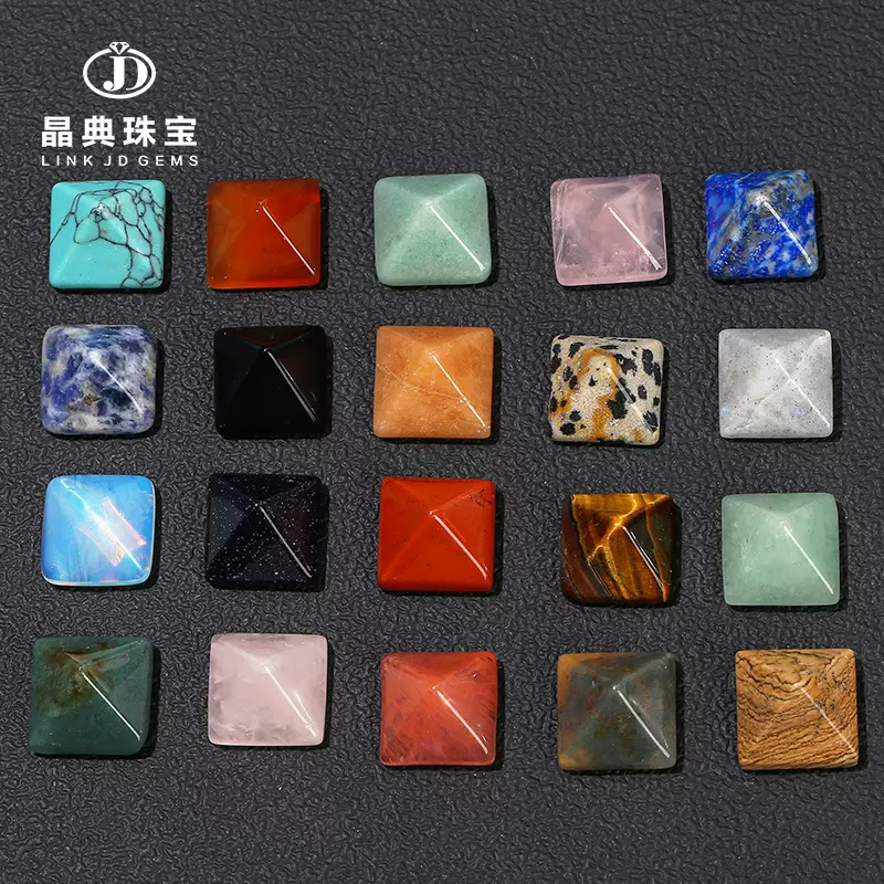 晶典珠宝水晶原石金字塔戒面半宝石打磨四棱锥石头小摆件批发玛瑙