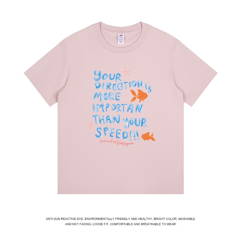 多用途のプリントコットン半袖Tシャツ、男性と女性用、和風の新鮮でカジュアルな夏のデザイン、インス卸売|undefined