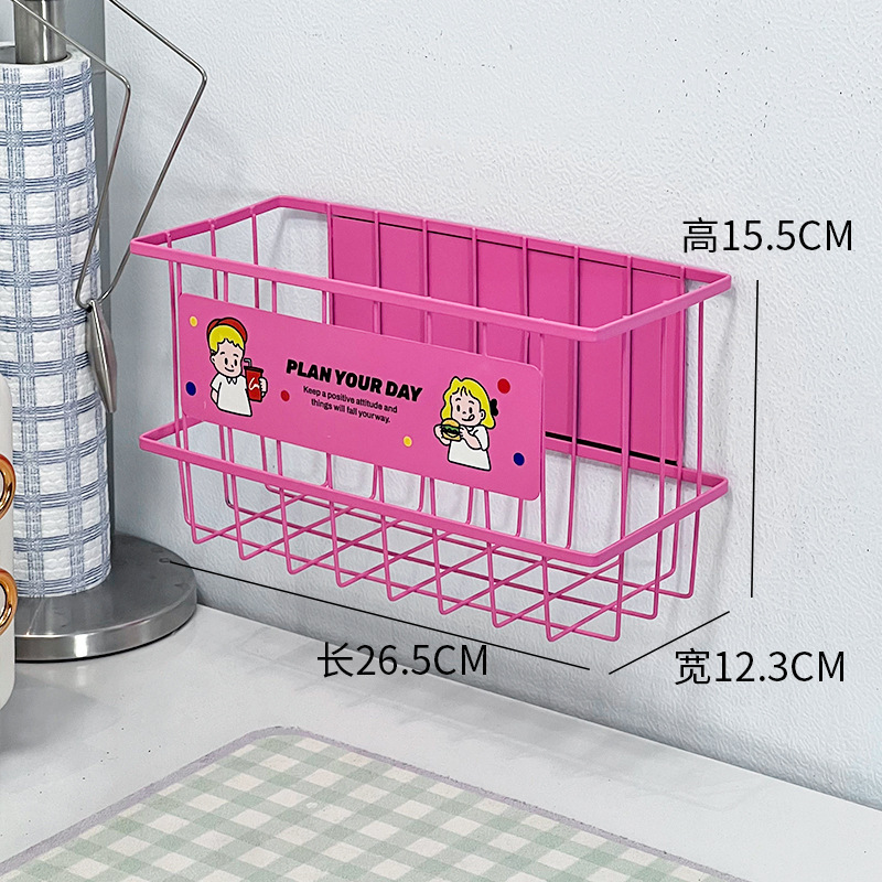 Lazy School 高品質冷蔵庫磁気収納ラック壁掛け強力収納バスケットプラスチックラップキッチンペーパー収納バスケット|undefined