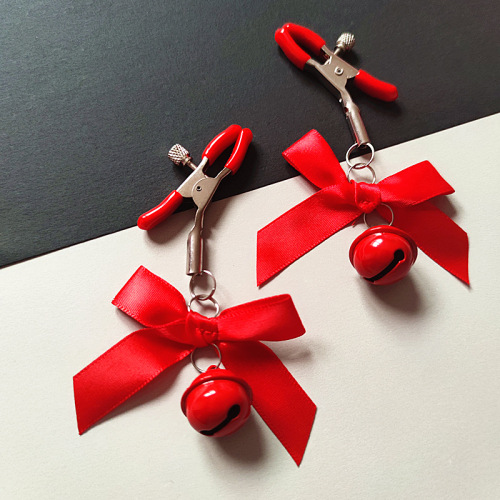 Palace bell nipple clamp adjustable bow male and female breast clamp vaginal clamp adult sexy SM alternative toy