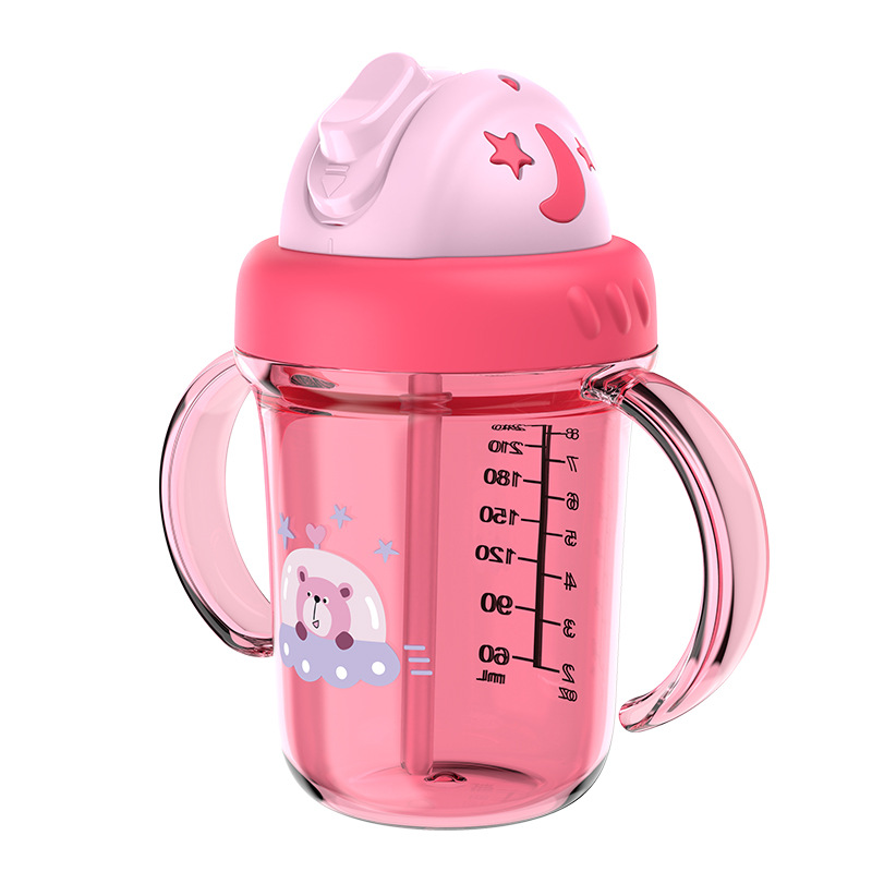 Taza de agua para niños taza de paja de plástico de gran capacidad para bebés beber taza de agua portátil a prueba de fugas taza de verano al por mayor