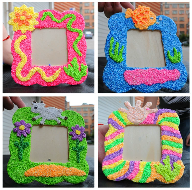 Творческая квадратная рамка для фотографий из глины снежной грязи ручной работы Материал пакет для детей