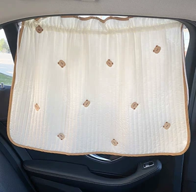 Car Sunshade – Car curtains - quilted-hemming-embroidered-curtain-cloud-bear