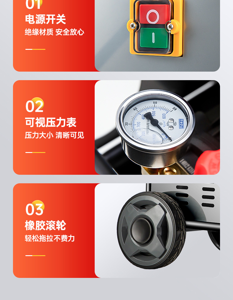 220v high pressure pipeline high pressure gun electric water mouse sewage cleaning machine nozzle