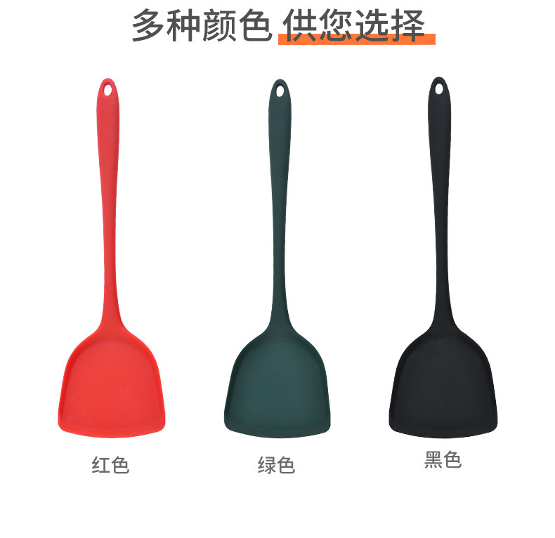 Silikon-Kochlöffel einteiliges Design Chinesischer Spatel Küchenartikel Lebensmittelqualität Antihaft-Kochgeschirr Hitzebeständig Haushaltskochutensilien