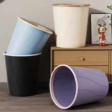 圆形垃圾桶家用大容量带压圈卧室厨房酒店厕所纸篓加厚大号垃圾筒