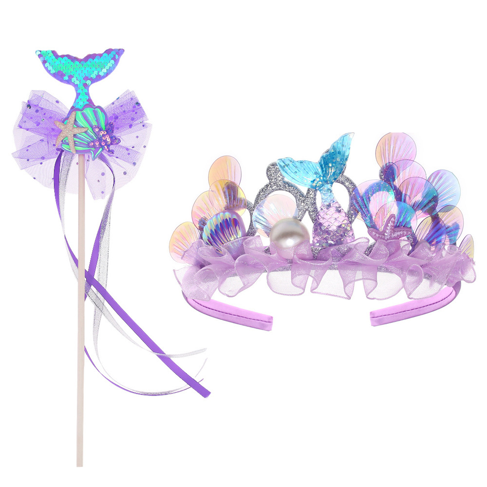 Purple Mermaid Crown + Fairy Wand