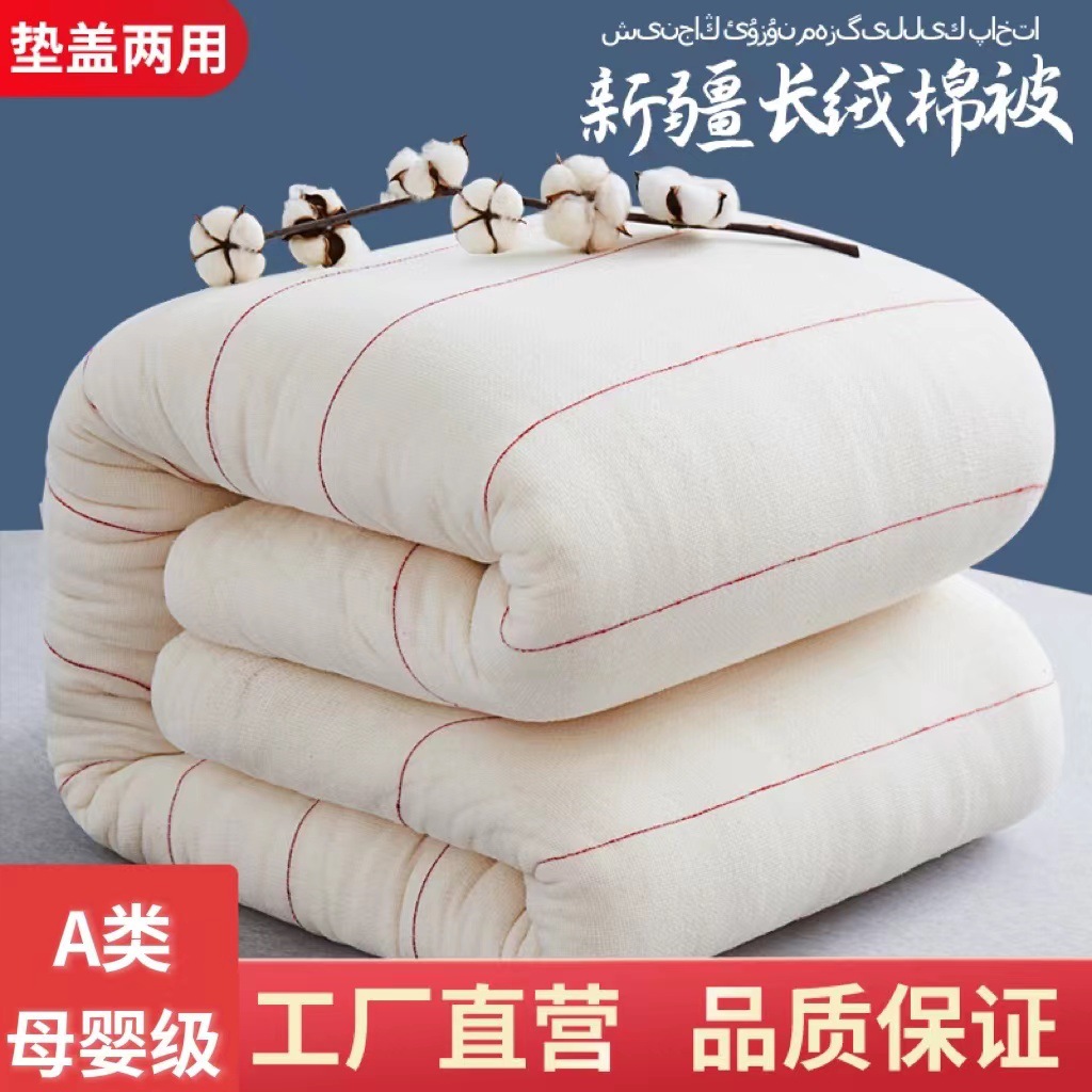 新疆棉花被长绒棉四季纯棉花被芯春秋被子冬被芯全棉垫被棉胎批发