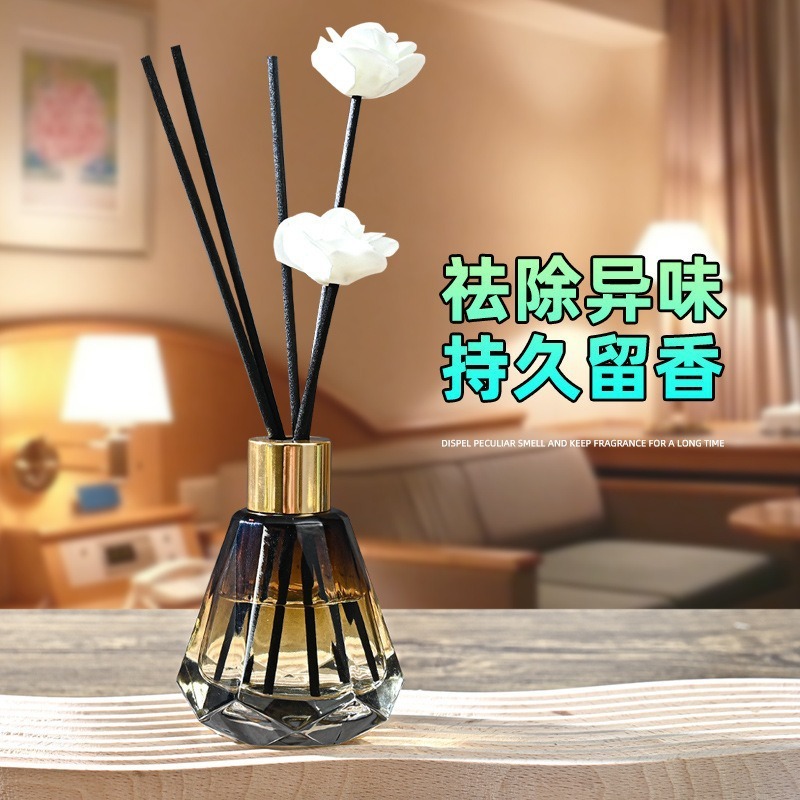 60ml渐变色玻璃香薰瓶无火藤条装饰摆件车载香水瓶香氛扩香瓶空瓶|undefined