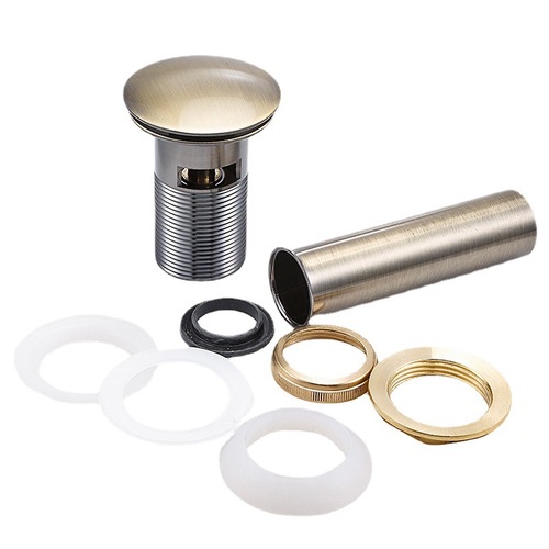 Spring-loaded full-copper downspout bathroom sink basin drain siphon hand basin accessories push-type waterfall drain