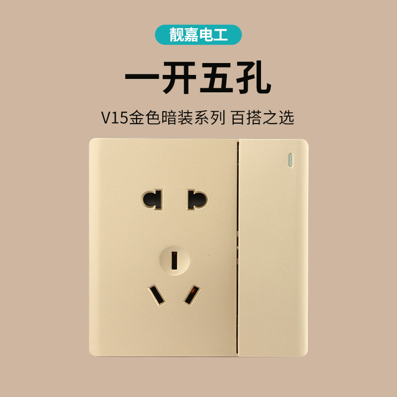 V15 one-open five-hole socket