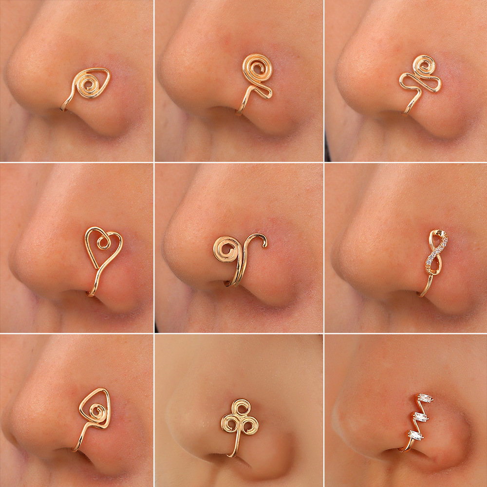 Zircon U-shaped Nose Clip Nose Piercing Jewelry display picture 3