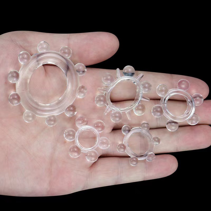 Locking Delay Ring with Bead Chain, TPE Cock Ring for Men — detail image 10