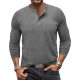 European and American cross-border Men's long-sleeved T-shirt round neck henley shirt Foreign Trade men's T-shirt Amazon popular clothes wholesale