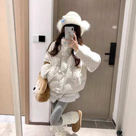 冬季超好看棉服女2025新款学生小个子波点棉袄短款棉衣时尚外套女