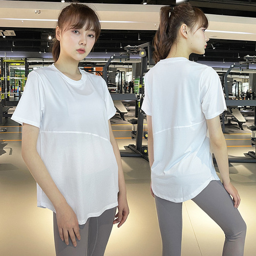 Women's Yoga Shorts T-Shirt Summer Loose Hides Fat Slimming Fitness Top Breathable Covering Shirt Plus Size New Arrival