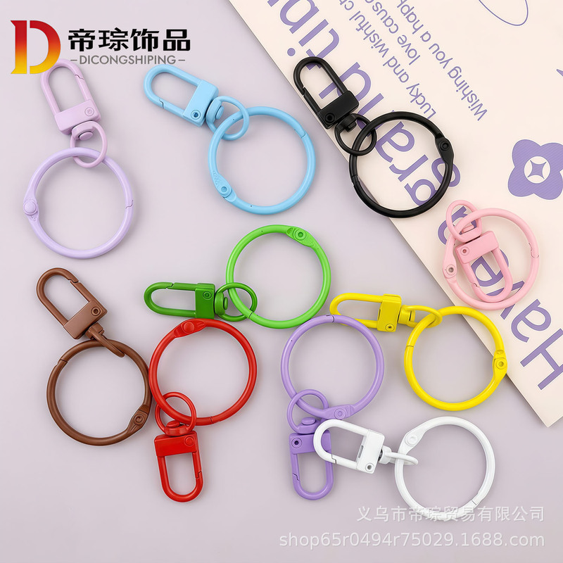 Colorful Painted Metal 3-Piece Small Door Buckle + 30mm Ring Accessory Buckle for Doll Keychain Book Ring Hanger Colorful Painted Metal 3-Piece Small Door Buckle + 30mm Ring Accessory Buckle for Doll Keychain Book Ring Hanger