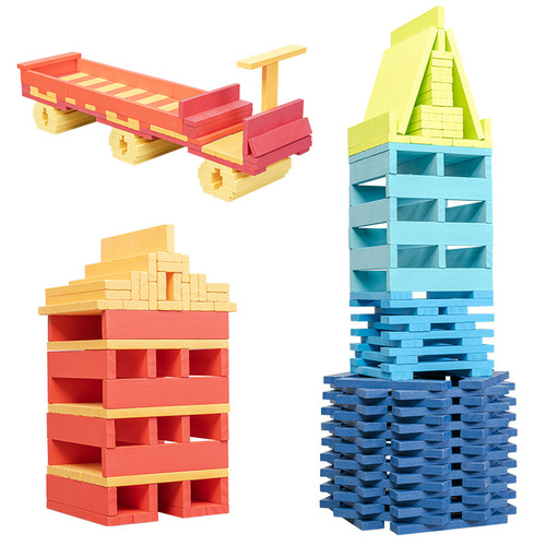 Puzzle-changing building blocks Caple children's toys train manual and brain logical thinking colorful wooden building blocks