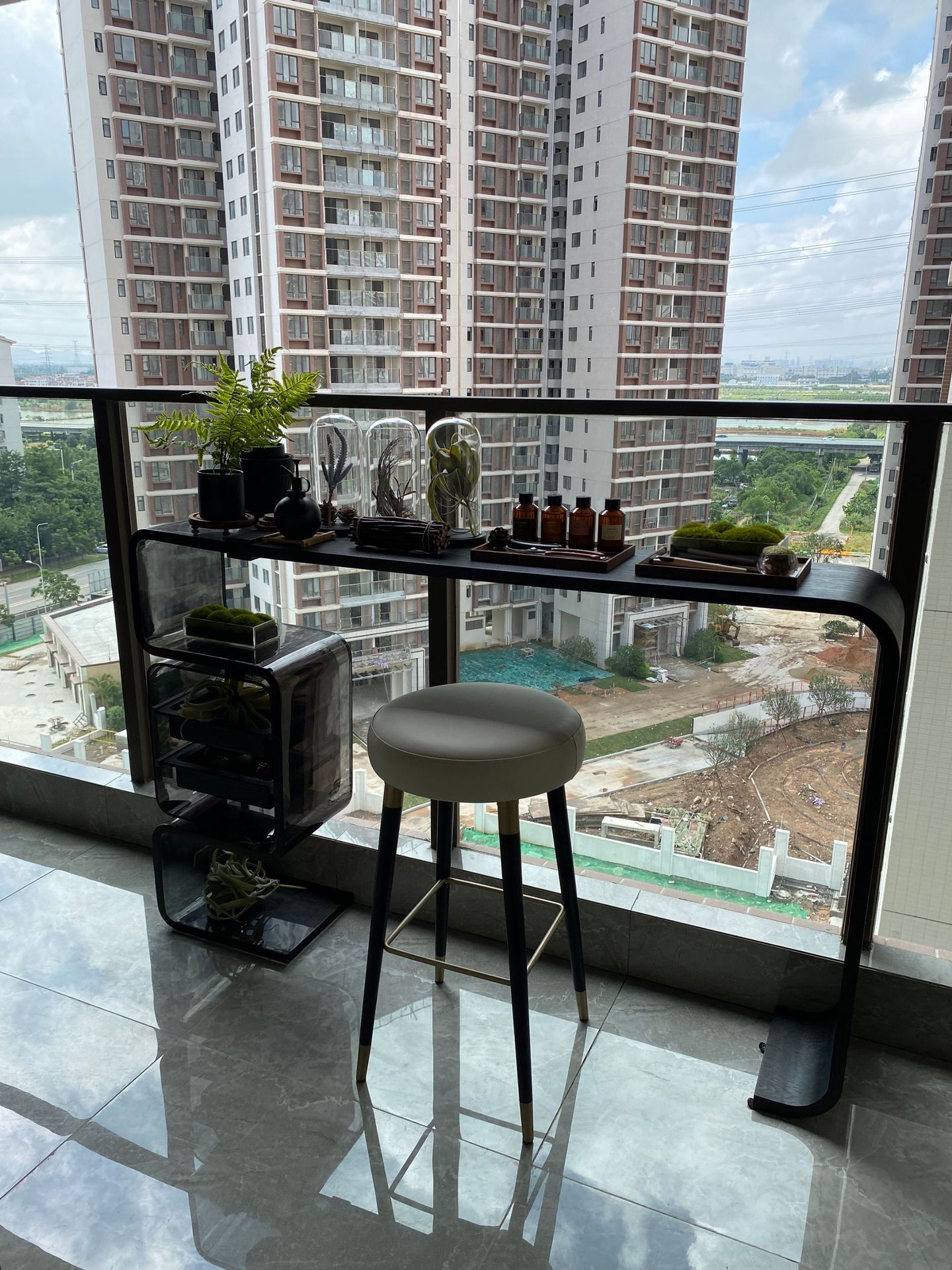 亚克力北欧风休闲桌吧台吧桌腿框异形桌子沙发边隔断柜