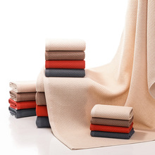 侘寂 外贸华夫格蜂窝方巾浴巾毛巾套装 夏季薄款全棉纱布浴巾