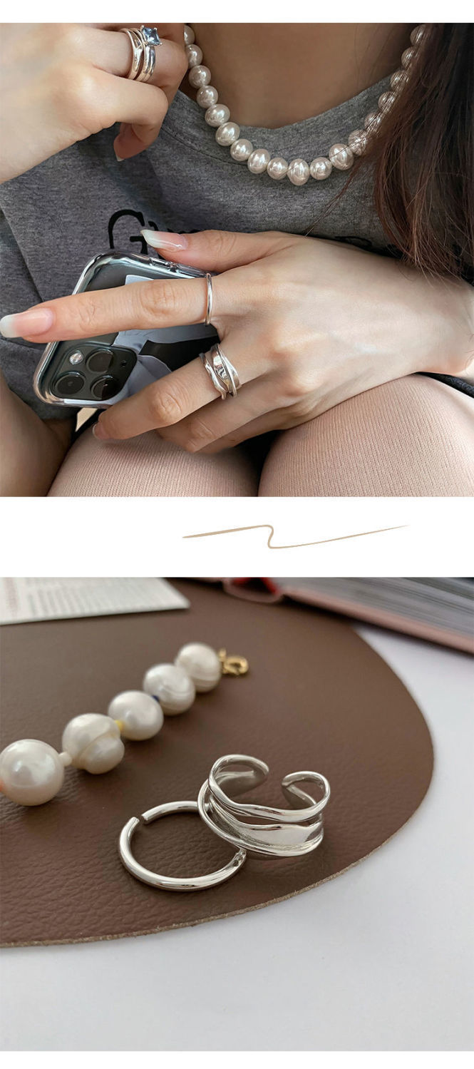 Anello di tendenza per coppie con dito indice in argento puro, design di nicchia, sensazione di alta qualità, personalità alla moda, per Capodanno_voghion.com