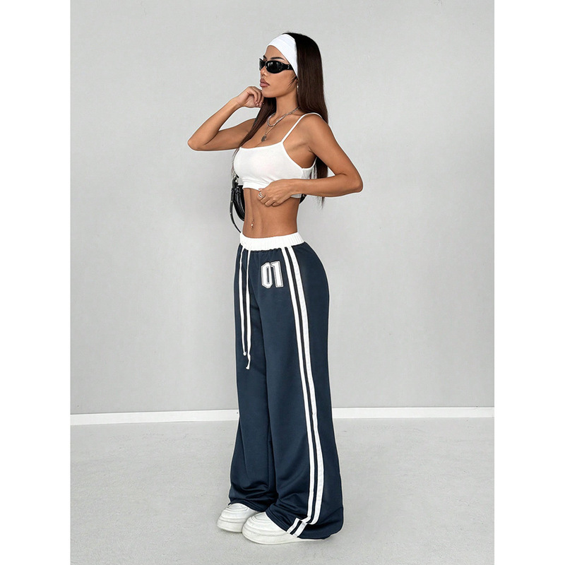 Factory direct European and American hot girl casual pants summer new loose trend digital printing design all-match pants Factory direct European and American hot girl casual pants summer new loose trend digital printing design all-match pants