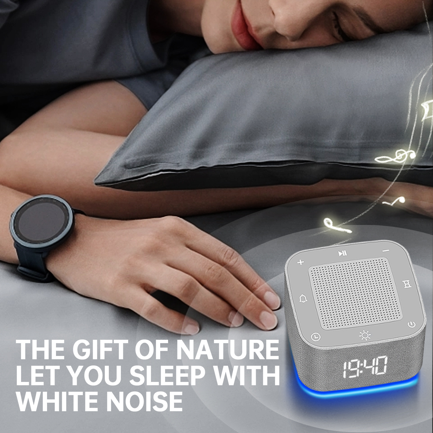 White Whisper Noise Sleep Sound Machine Bluetooth Speaker White Noise Aids Sleep_voghion.com