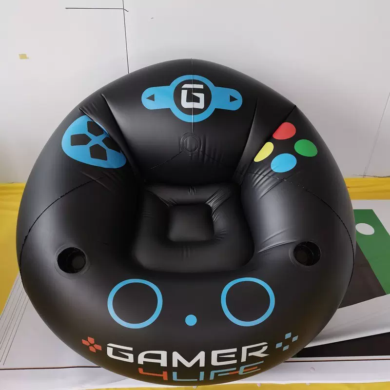 来样定制生产pvc充气单人沙发PVC足球沙发充气椅游戏沙发圆形沙发