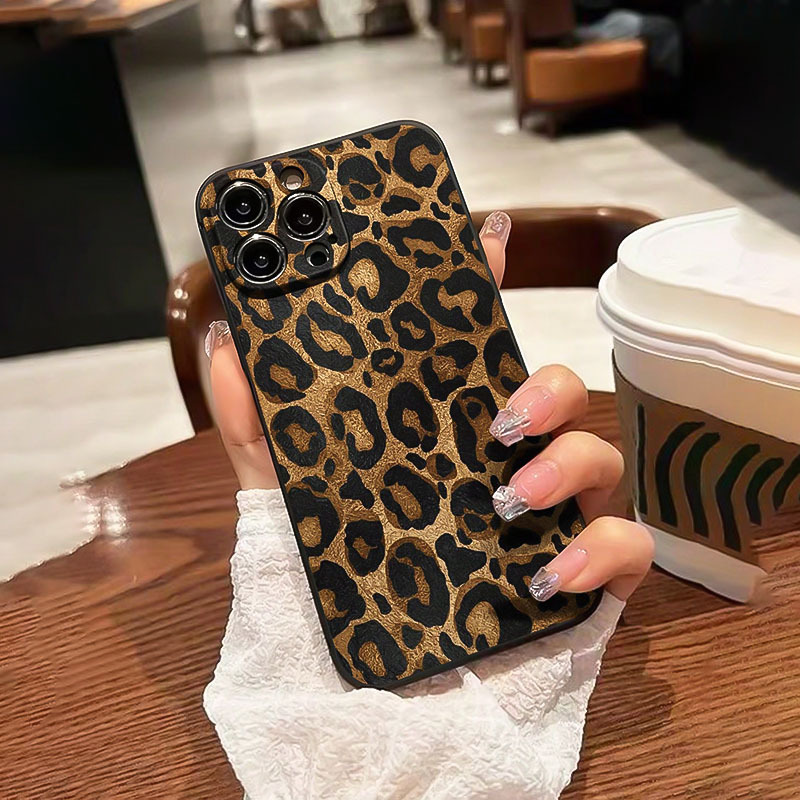 全屏豹纹适用苹果16promax手机壳iPhone15/16新款13/14防摔