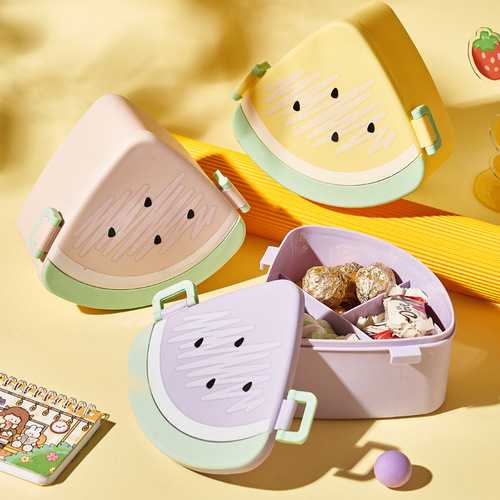 New creative watermelon shaped candy box, cute children's snack box with lid, nut dry goods storage box