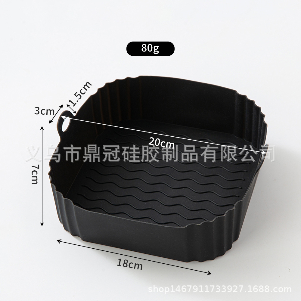 Silicona freidora de aire silicona hornear pan cuadrado microondas horno asado pollo bandeja cuadrada para hornear al por mayor
