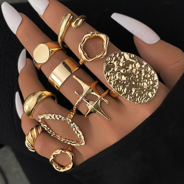 geometric metal ring