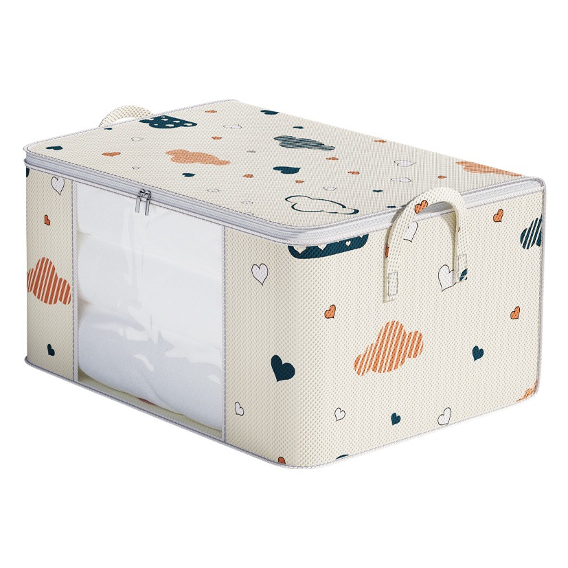 Bolsa de almacenamiento de edredón, ventana no tejida, caja de almacenamiento de bolsa de acabado multifuncional, caja de almacenamiento de bolsa de embalaje de mudanza doméstica