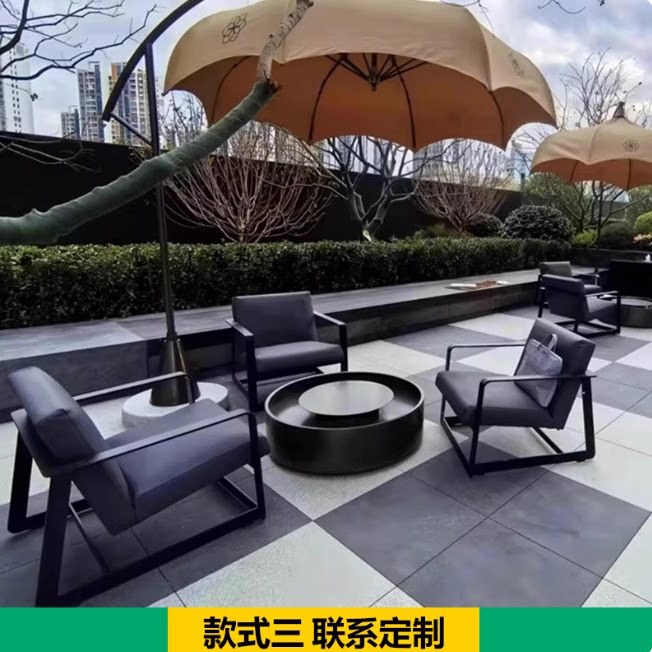 Sofá de aluminio al aire libre Villa paisaje diseñador de muebles asientos al aire libre balcón hotel ventas image 9