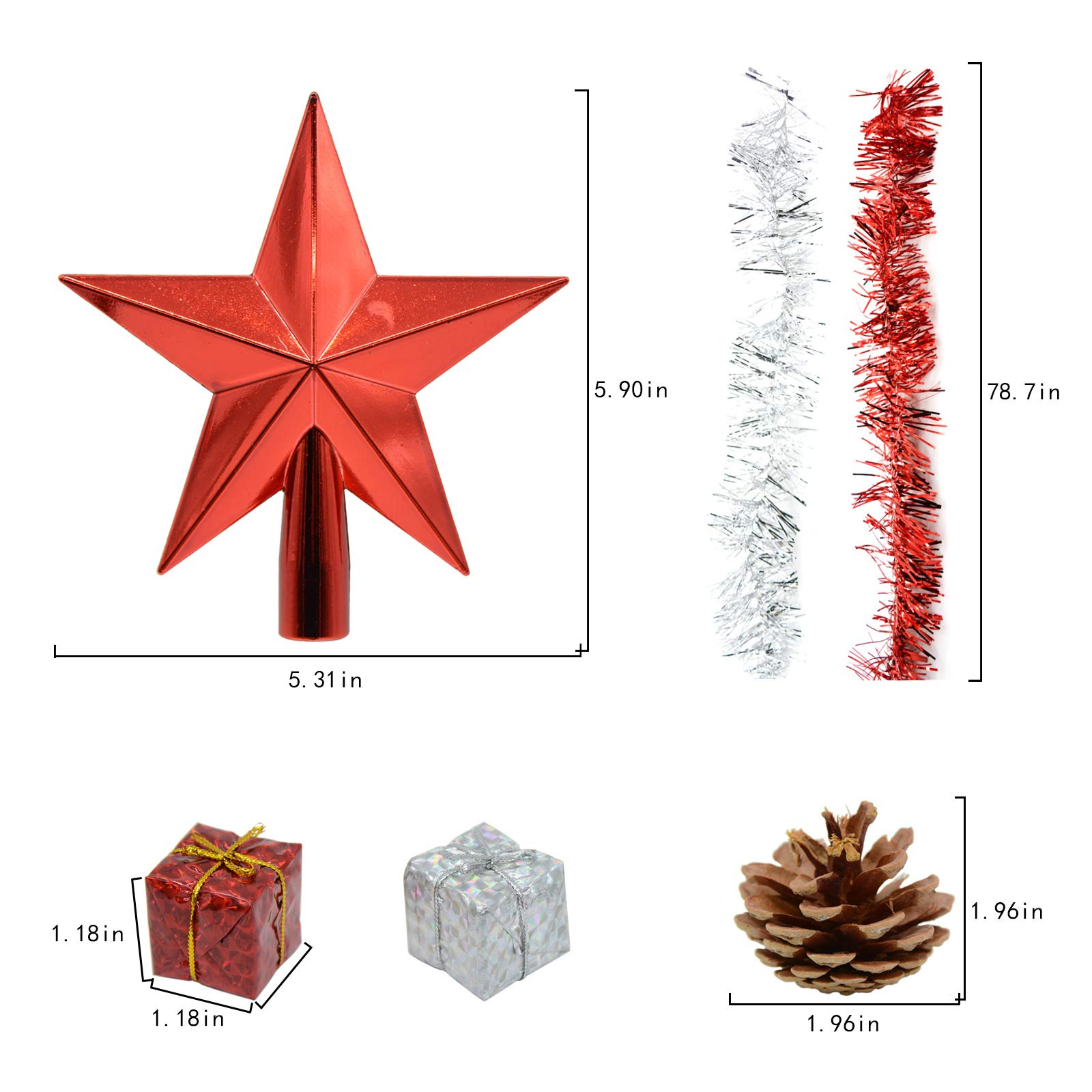 Nuevo conjunto transfronterizo de bolas de Navidad del sexo opuesto de lana pinos pentagramas decoración del árbol de Navidad decoración del árbol de Navidad