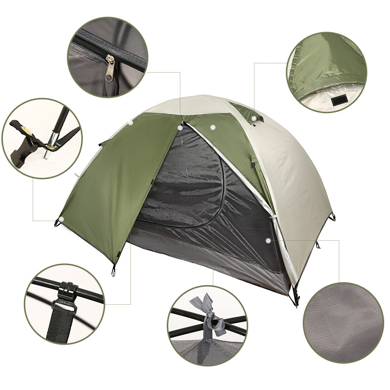 Cross-border outdoor camping double-layer rainproof windproof thick climbing ultra-lightweight hand-held tent