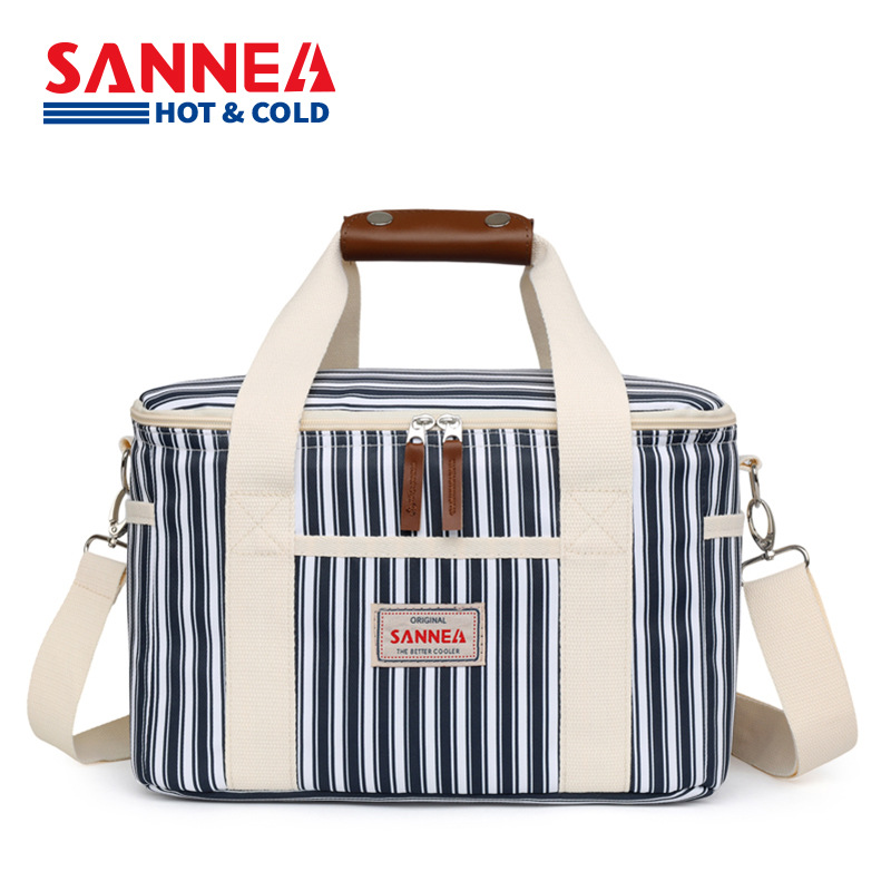 Bolsa de aislamiento con estampado de playa de Amazon Bolsa de hielo de tela Oxford para exteriores portátil Bolsa de bento de almuerzo fresco para estudiantes en stock