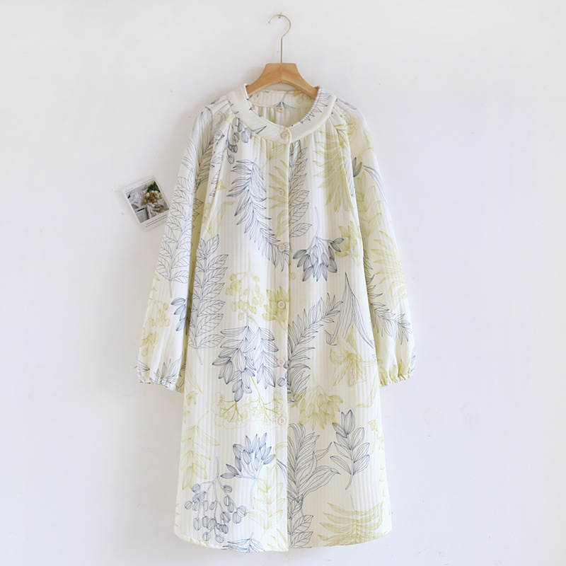 Breastfeeding nightgown Spring, Autumn, Winter and Postpartum Pure Cotton Air Cotton Moon Clothing Pregnant Women Pajamas Female Source Factory