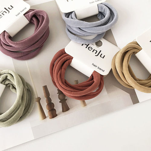6 packs of basic rubber bands to tie hair, high-elasticity hair rope, hair accessories, headband, seamless hair ties, headband set