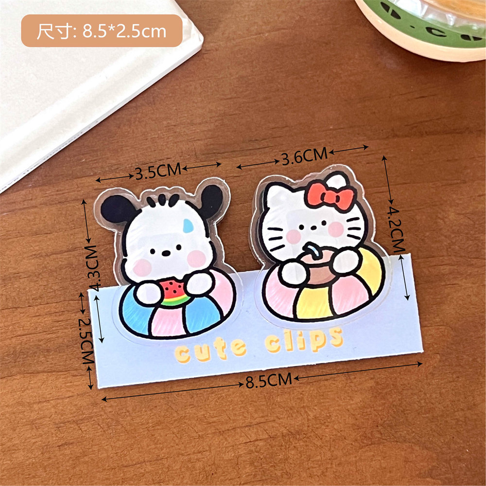 Creativo encantador dibujos animados regalo de decoración papelería sello clip acrílico para chicas