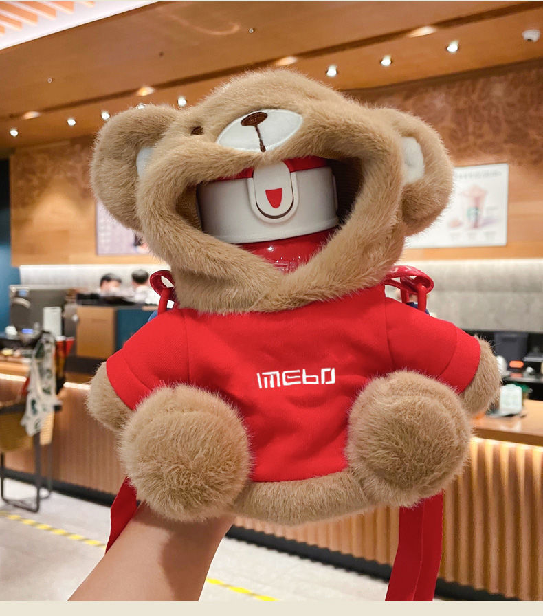 Thermos Cup Girls Gift Bear Cup Cover Water Cup Plush Cute Rabbit Birthday Gift Children's Water Bottle Cup Cover Women