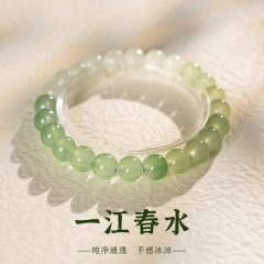 天然碧玉玉髄ビーズブレスレット新中国式国潮シンプル手串百合高級感ファッション手飾り卸売り