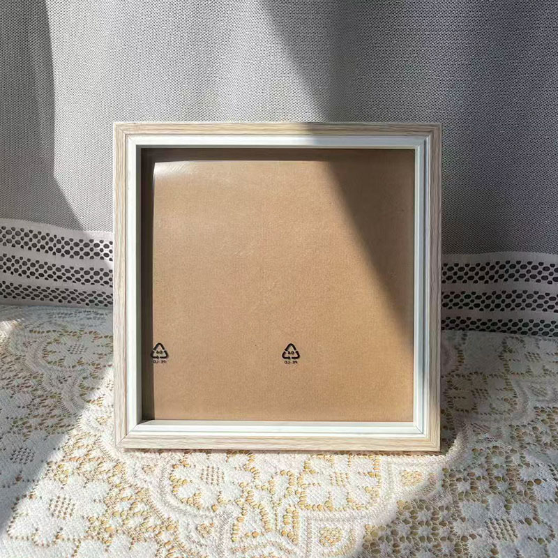 Customized Photo Frame Display Stand Square 20*20 Wooden Three-Dimensional DIY Gift Picture Frame Bamboo Woven Picture Frame