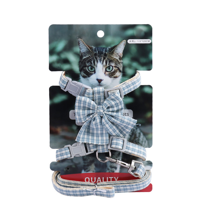 Suministros para mascotas Amazon nuevo arco gato pecho cuerda de tracción en forma de I gato cuerda ajustable gato caminando cuerda