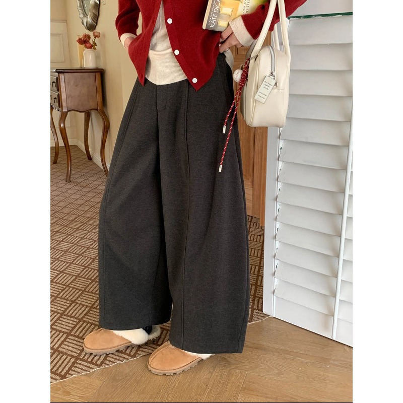 3th Morning 巨显瘦分割线 松弛感阔腿直筒加绒休闲裤ZY3791